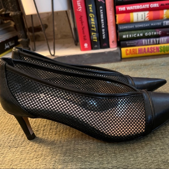 Zara Black Mesh Kitten Heel - Picture 8 of 10